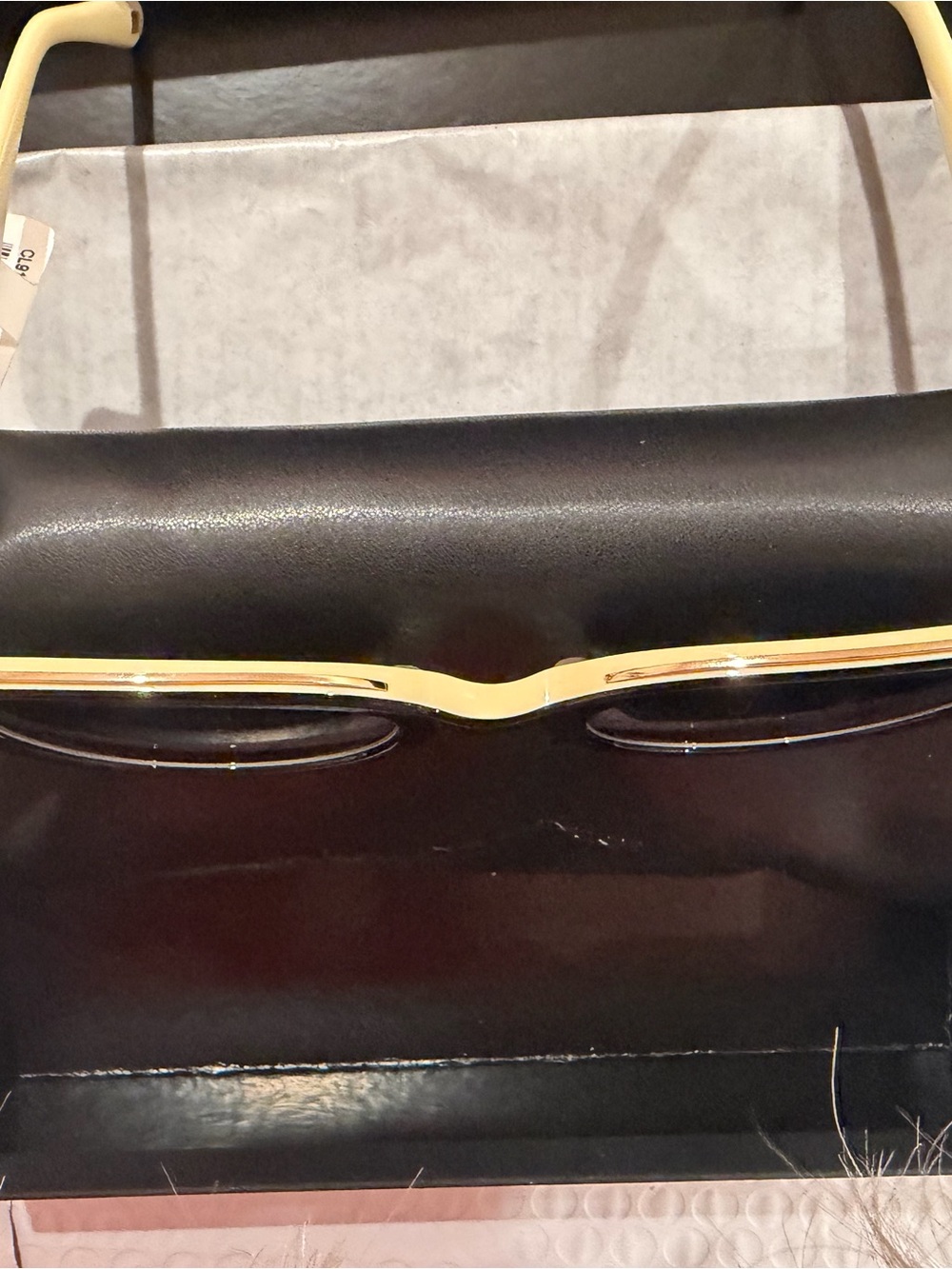 Carolina Lemke Oversized cat eye  Sunglasses - Black & Gold Trim two tone - Picture 6 of 13